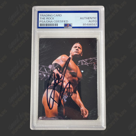 The Rock signed 1999 Comic Images WWF Smackdown Trading Card (w/ PSA)