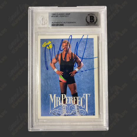 Mr. Perfect signed 1990 Classic WWF Trading Card (w/ Beckett)