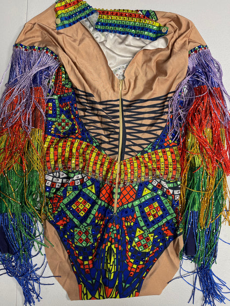 Auction:  Maria's TNA Ring Worn Rainbow Bodysuit