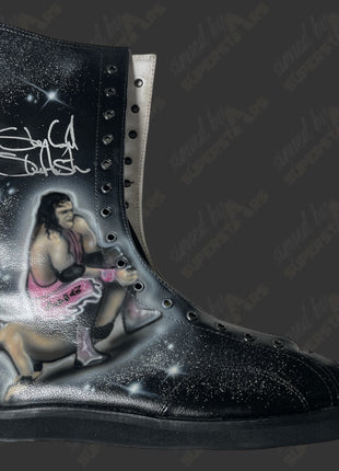 Stone Cold Steve Austin & Bret Hart dual signed Custom Painted Wrestling Boot (w/ Beckett)