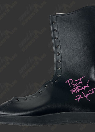 Stone Cold Steve Austin & Bret Hart dual signed Custom Painted Wrestling Boot (w/ Beckett)