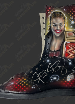 Ronda Rousey signed Custom Painted Wrestling Boot