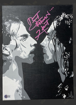 Bret Hart signed 12x16 Hand Painted Canvas Art (w/ Beckett)