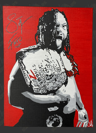 Jacob Fatu signed 12x16 Hand Painted Canvas Art