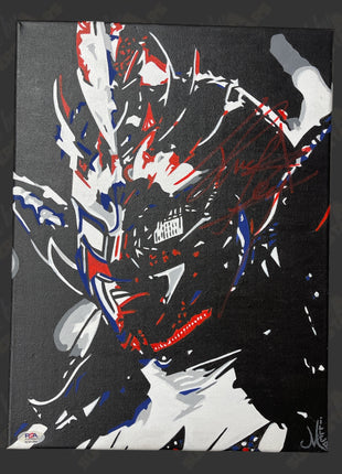Jushin Liger signed 12x16 Hand Painted Canvas Art (w/ PSA)