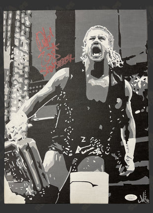Dolph Ziggler signed 12x16 Hand Painted Canvas Art (w/ JSA)