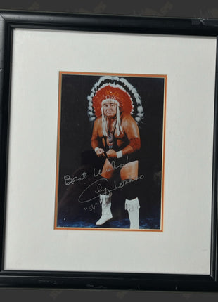 Chief Wahoo McDaniel signed Matted & Framed Photo (w/ JSA)