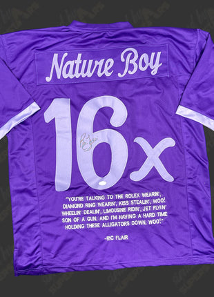 Ric Flair signed Custom Purple Football Jersey (w/ JSA)