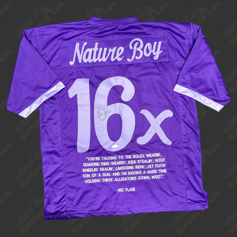 Ric Flair signed Custom Purple Football Jersey (w/ JSA)