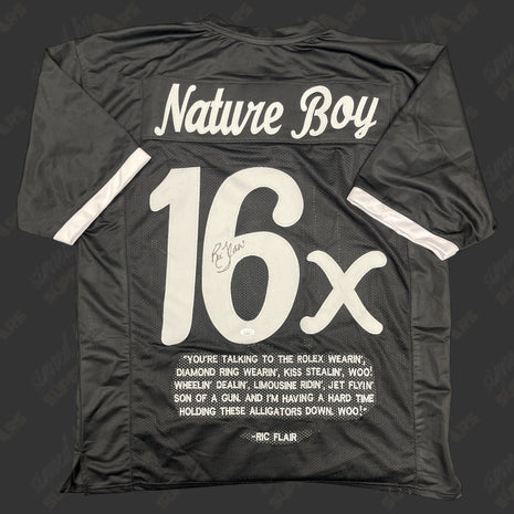 Ric Flair signed Custom Black Football Jersey (w/ JSA)