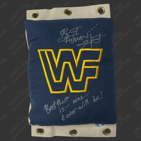 Bret Hart signed Turnbuckle Pad and Inscription (w/ Beckett)