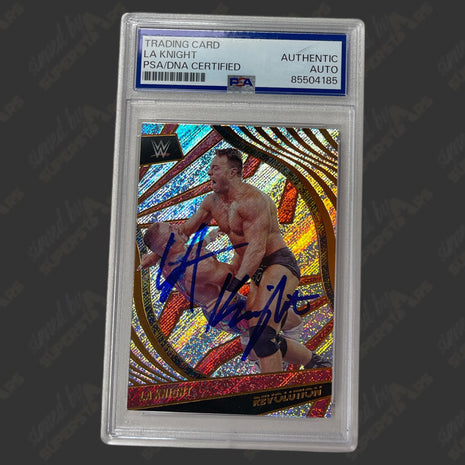 LA Knight signed 2022 Panini Revolution WWE Trading Card (w/ PSA)