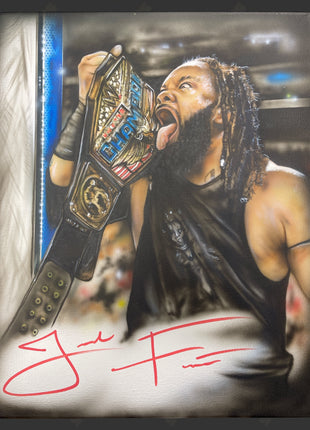 Auction:  Jacob Fatu signed Hand Painted 16x20 Canvas Art