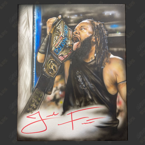 Auction:  Jacob Fatu signed Hand Painted 16x20 Canvas Art