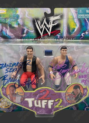Brian Christopher & Jerry Lawler dual signed WWF Jakks 2 Tuff2 Action Figure