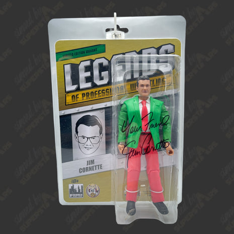 Jim Cornette signed Legends of Wrestling Christmas Variant Action Figure