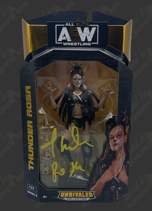 Thunder Rosa signed AEW Unrivaled Series 9 #77 Action Figure (w/ JSA)