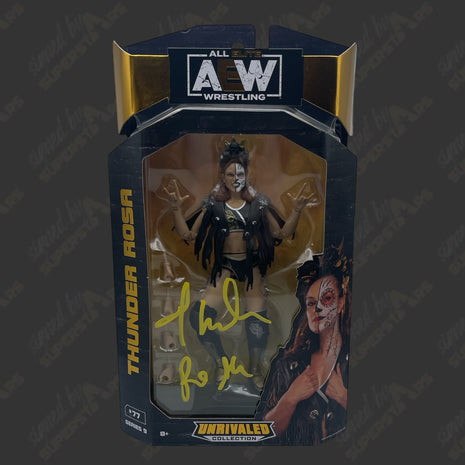 Thunder Rosa signed AEW Unrivaled Series 9 #77 Action Figure (w/ JSA)