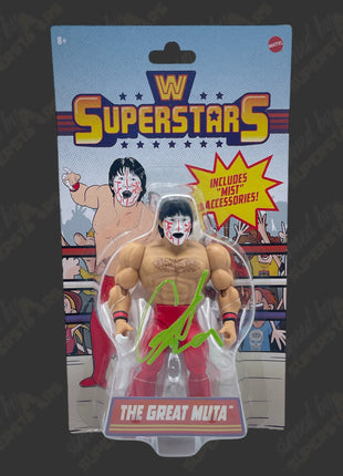 Great Muta signed WWE Superstars Action Figure (w/ Protector)