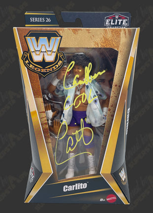 Carlito signed WWE Elite Series 26 Action Figure (w/ Inscription & Protector)