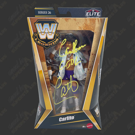 Carlito signed WWE Elite Series 26 Action Figure (w/ Inscription & Protector)