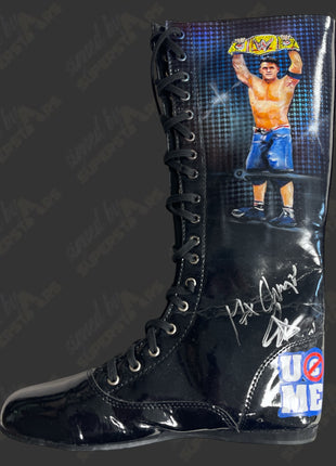 John Cena signed Custom Painted Wrestling Boot (w/ Beckett + Inscription)