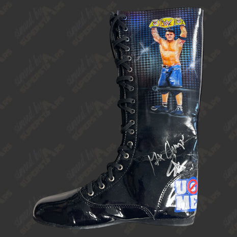 John Cena signed Custom Painted Wrestling Boot (w/ Beckett + Inscription)