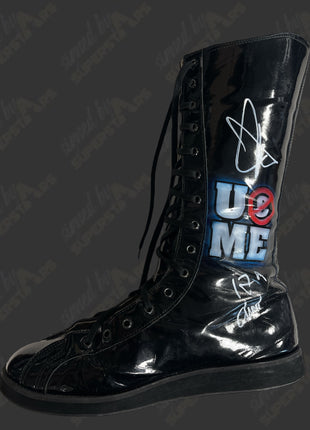 John Cena signed Custom Painted Wrestling Boot (w/ Beckett + Inscription)