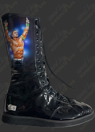John Cena signed Custom Painted Wrestling Boot (w/ Beckett + Inscription)