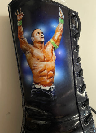 John Cena signed Custom Painted Wrestling Boot (w/ Beckett + Inscription)