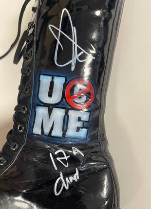John Cena signed Custom Painted Wrestling Boot (w/ Beckett + Inscription)