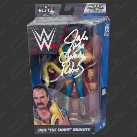 Jake Roberts signed WWE Elite Greatest Hits Action Figure (w/ Protector)