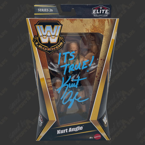Kurt Angle signed WWE Elite Series 26 Action Figure (w/ Protector)