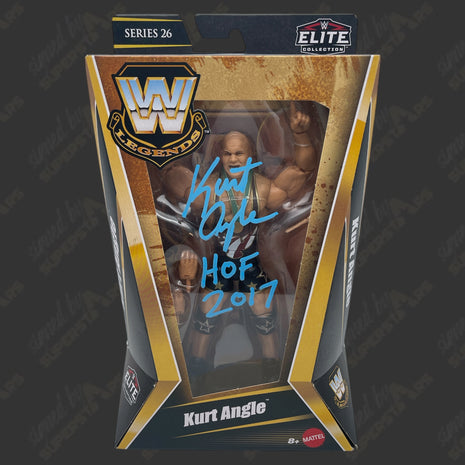 Kurt Angle signed WWE Elite Series 26 Action Figure (w/ Protector)
