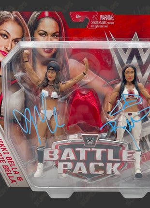 Nikki Bella & Brie Bella dual signed WWE Battle Pack Action Figure