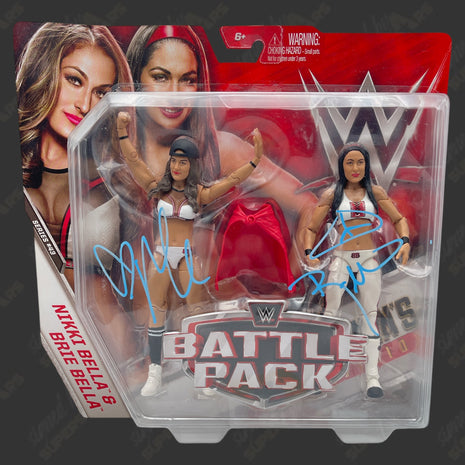 Nikki Bella & Brie Bella dual signed WWE Battle Pack Action Figure
