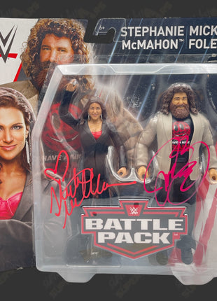 Stephanie McMahon & Mick Foley dual signed WWE Battle Pack Action Figure (w/ JSA)