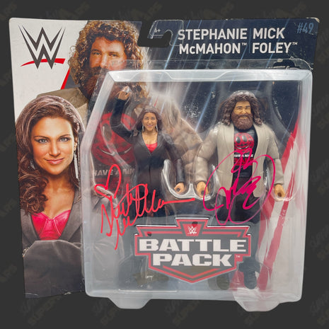 Stephanie McMahon & Mick Foley dual signed WWE Battle Pack Action Figure (w/ JSA)