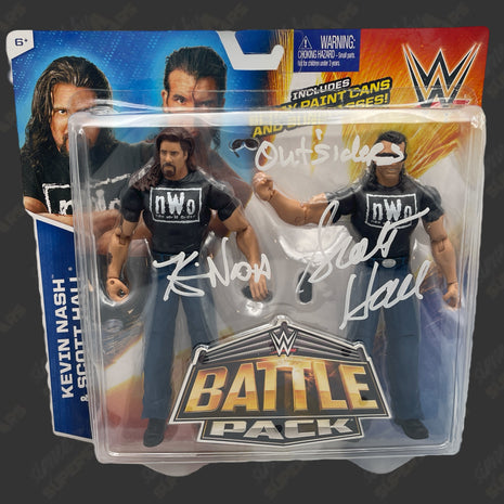 Kevin Nash & Scott Hall dual signed WWE Battle Pack Action Figure
