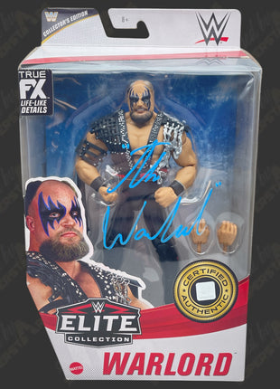 Warlord signed WWE Elite Collection Action Figure (w/ Protector)