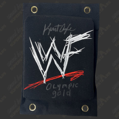 Kurt Angle signed Black Turnbuckle Pad (Olympic Gold)