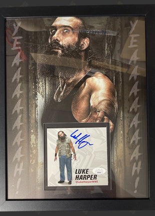 Luke Harper signed Framed Plaque (w/ JSA)