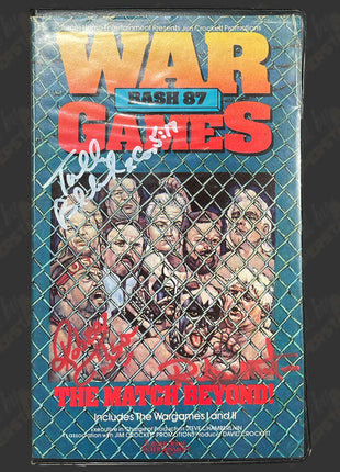 Tully Blanchard, Robert Gibson & Ricky Morton triple signed War Games Bash 87 VHS Tape