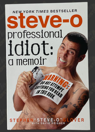 Steve-O signed Professional Idiot Memoir Book