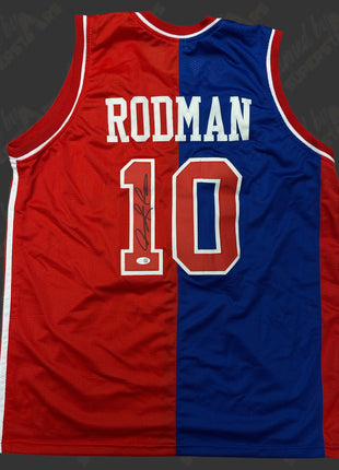 Dennis Rodman signed Pistons Basketball Jersey (w/ JSA)
