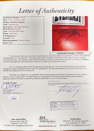 Mr. T & Sylvester Stallone dual signed Boxing Glove (w/ Beckett & JSA)