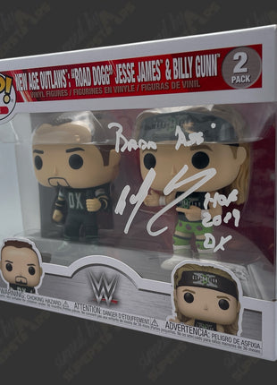 Billy Gunn signed WWE Funko POP Figure 2pack