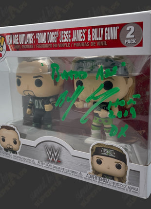 Billy Gunn signed WWE Funko POP Figure 2pack