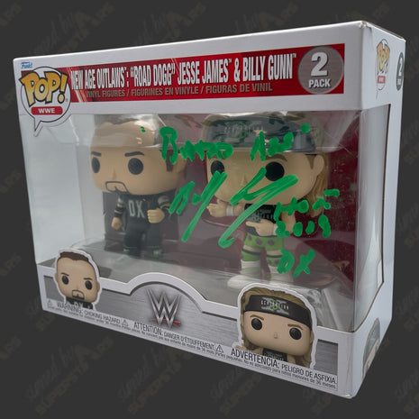 Billy Gunn signed WWE Funko POP Figure 2pack