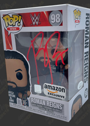 Roman Reigns signed WWE Funko POP Figure #98 (w/ JSA)